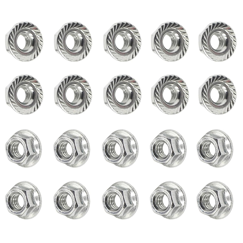 M3 x 0.5 Stainless Steel Serrated Hex Flange Nuts M3-0.5 (20PCS)