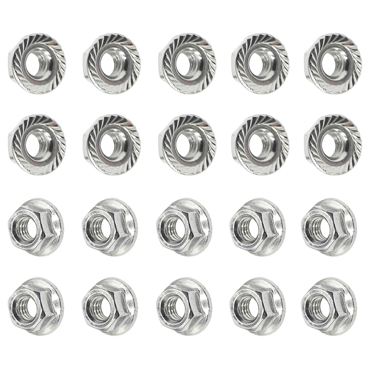 M3 x 0.5 Stainless Steel Serrated Hex Flange Nuts M3-0.5 (20PCS)