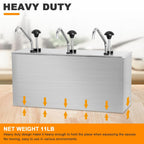 Condiment Pump Station Stainless Sauce Pump Dispenser 11Quart Ketchup Dispenser Pumps