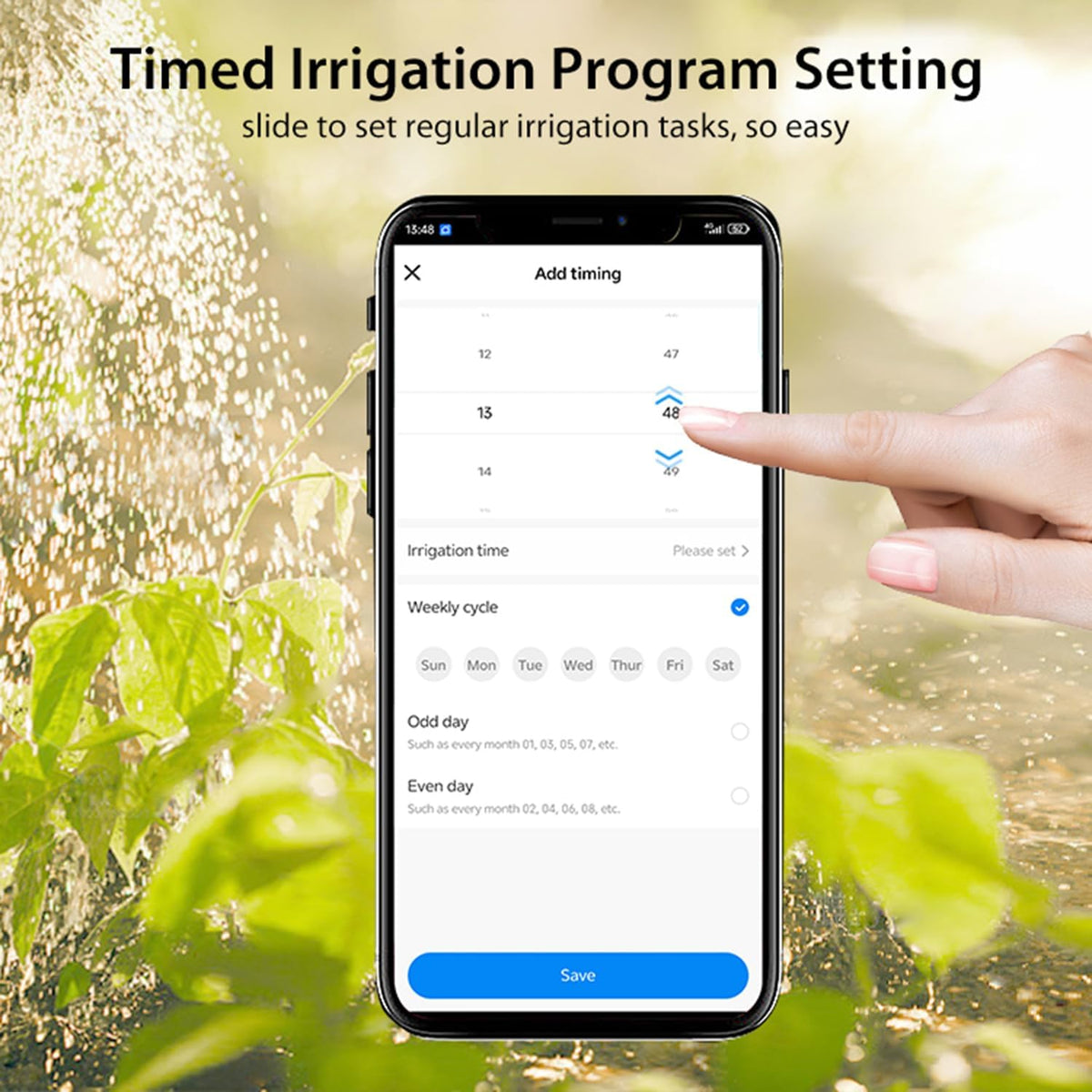WiFi Sprinkler Timer, Smart Water Hose Timer with APP Control, Rain Delay, Auto & Manual Watering Mode, WiFi