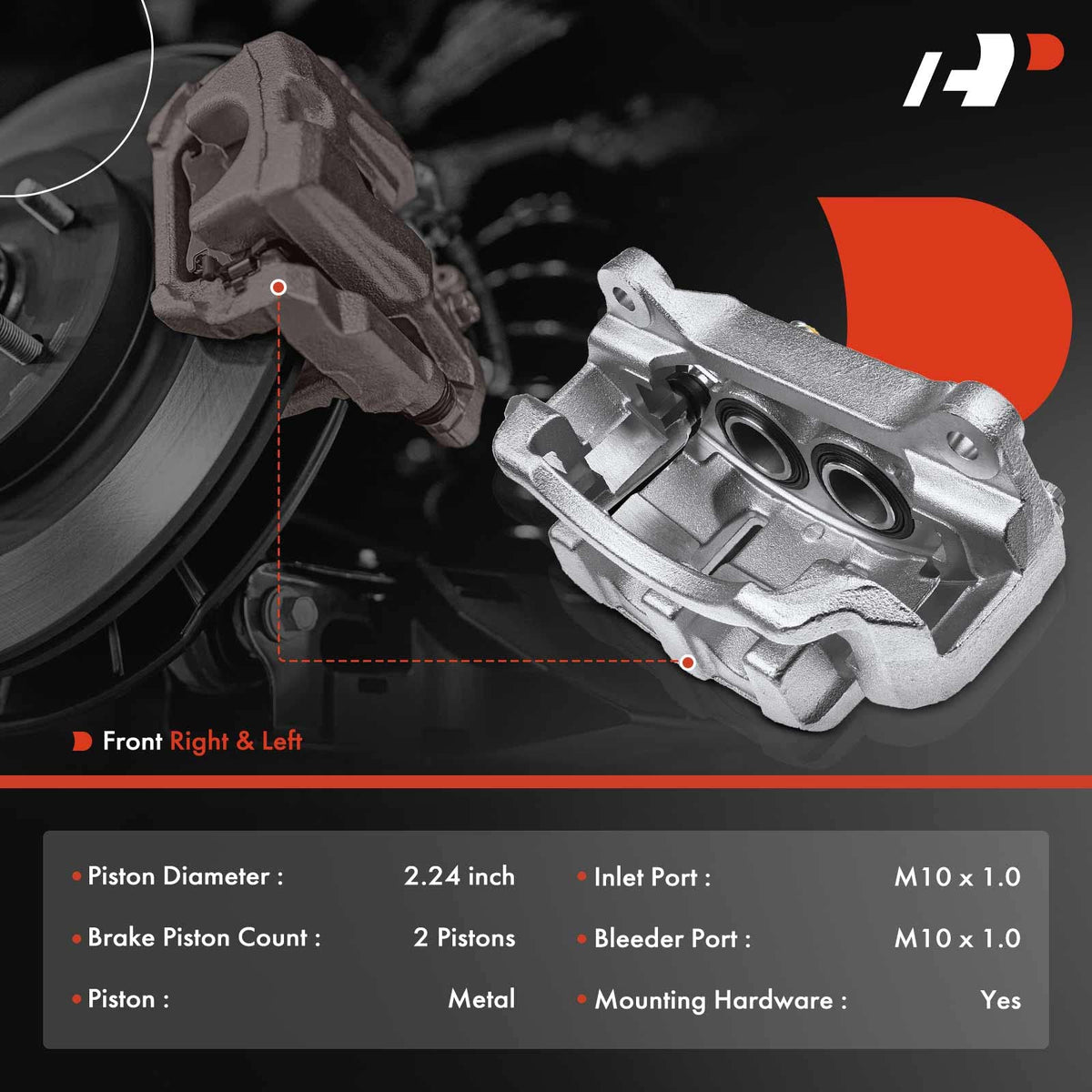 A-Premium Brake Caliper with Bracket Compatible with Chevy, GMC & Isuzu