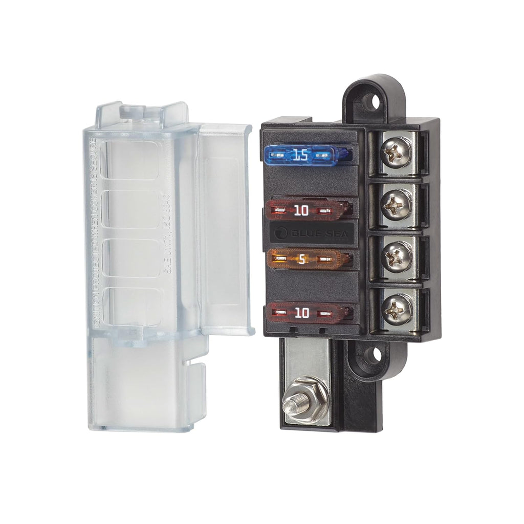 Blue Sea Systems ST Blade Compact Fuse Block, 4 Circuits