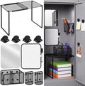 Adjustable Locker Shelf Organizer Set with Magnetic Accessories, Locker Shelf Adjustable 10.6–15 Inch with Magnetic