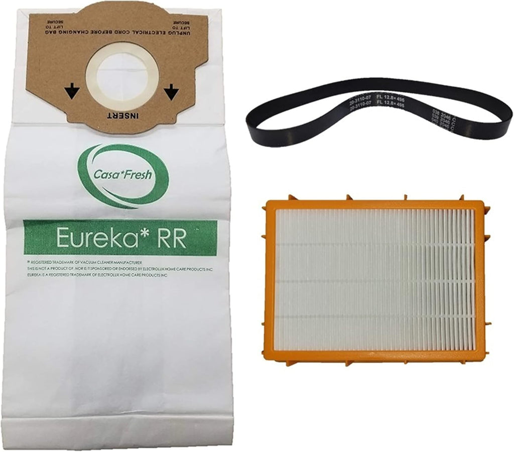 12 Style RR Vacuum Bags + 1 HF 2 +1 R Belt Designed to Fit Eureka Boss 4870 4872, 4874, 4875, 4880, 4885 Series
