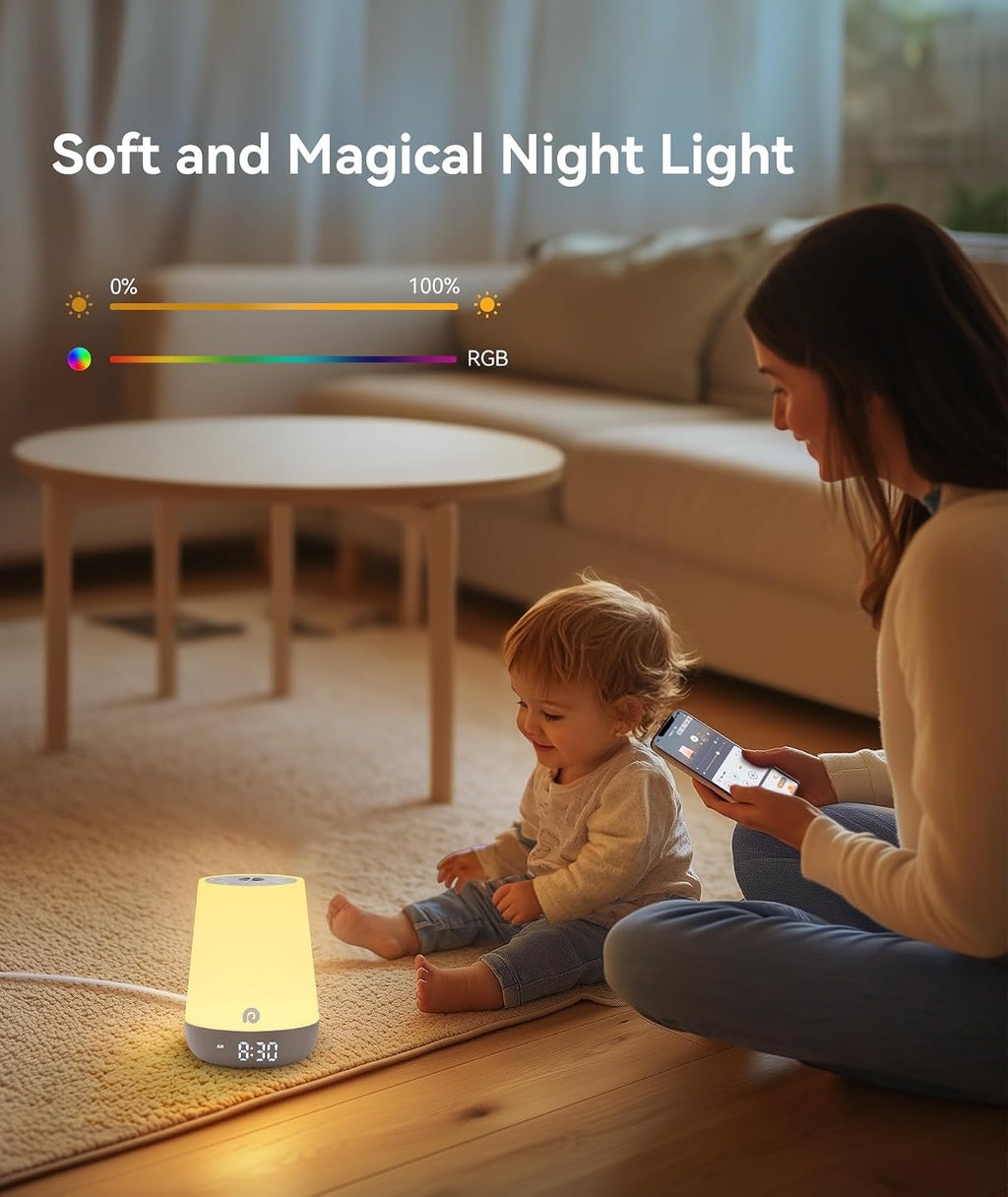 Sound Machine Baby - White Noise Sound Machine Baby With Night Light, Ok to Wake Alarm Clock, 34 Soothing Sounds
