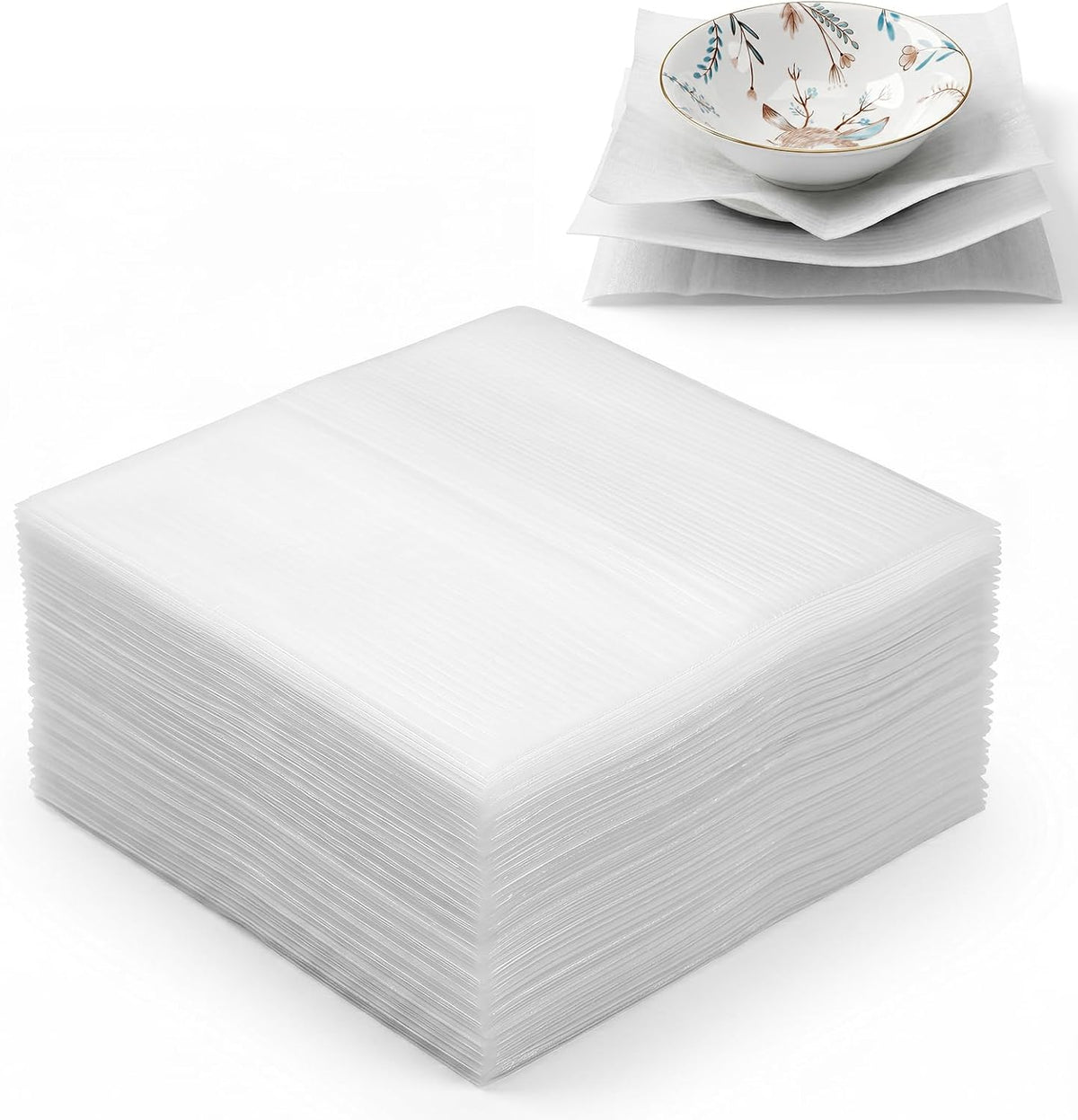 12"x12" Foam Wrap Sheets for Packing, 50 Pack Dish Packing Supplies for Moving Cushion Foam Pouches Cushioning Foams