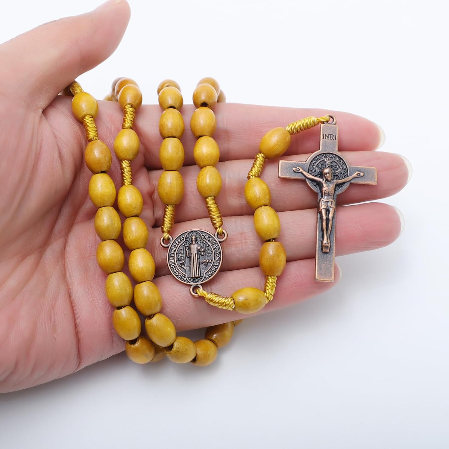 Handmade Wooden Catholic Rosaries, Rosary Beads Necklace Wood Christian Prayer Beads Catholic Christian Gift
