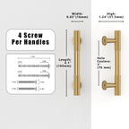 10 Pack Brushed Brass Cabinet Pulls 3 Inch(76mm) Kitchen Cabinet Handles Cabinet Hardware for Drawer Pulls