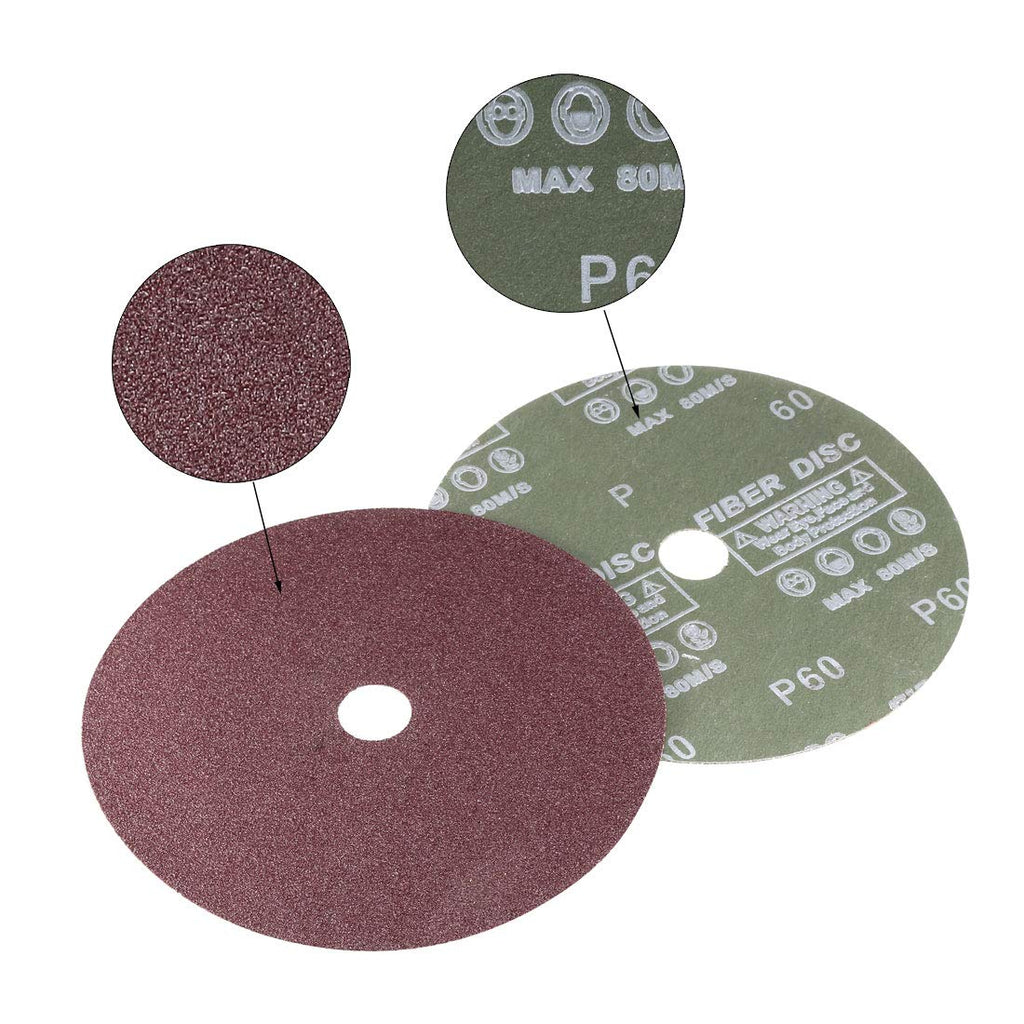 uxcell 7" x 7/8" Resin Fiber Discs 60 Grit Sanding Grinding Discs,5 Pack