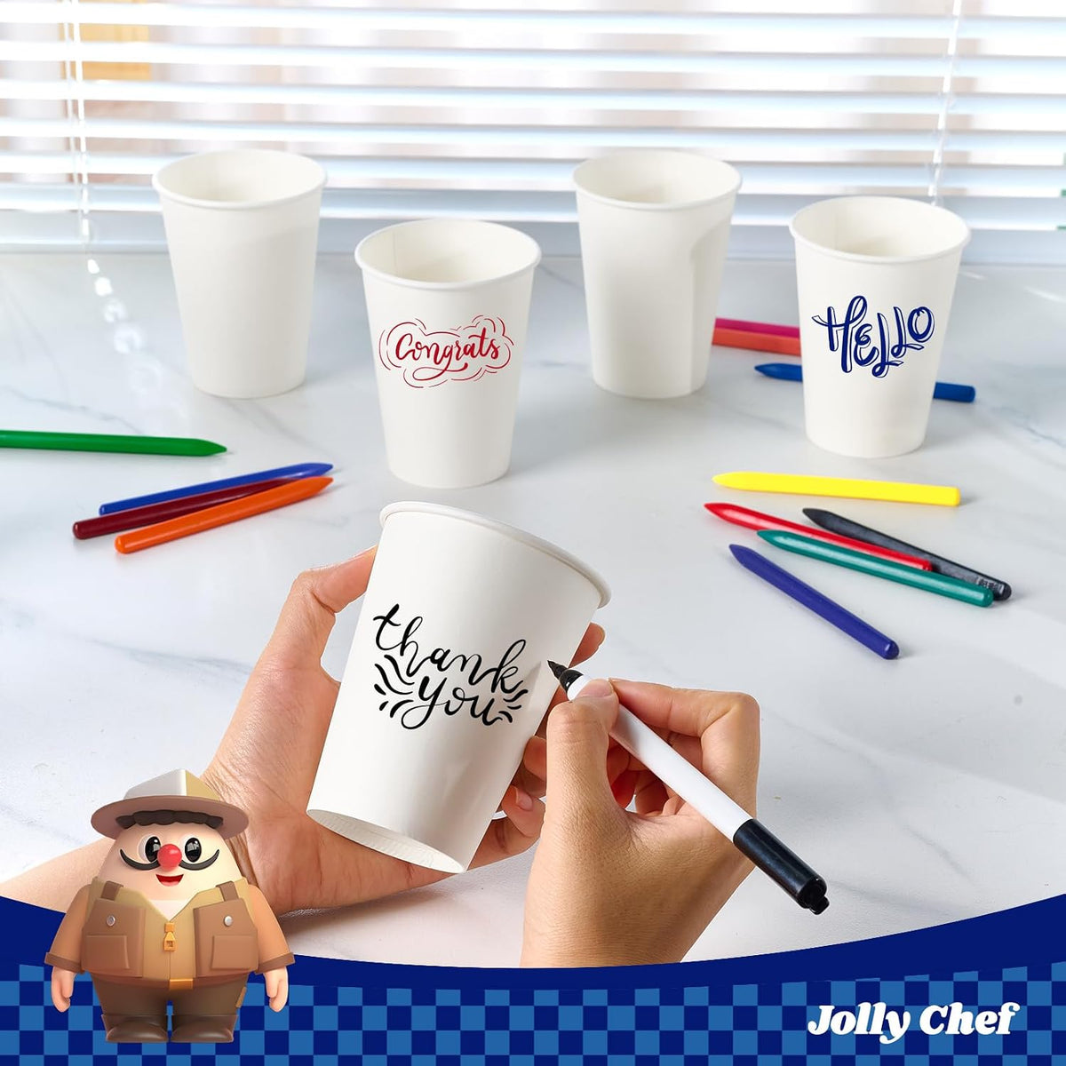 12 oz Coffee Cups, White Paper Cups 200 Count Leak-Proof