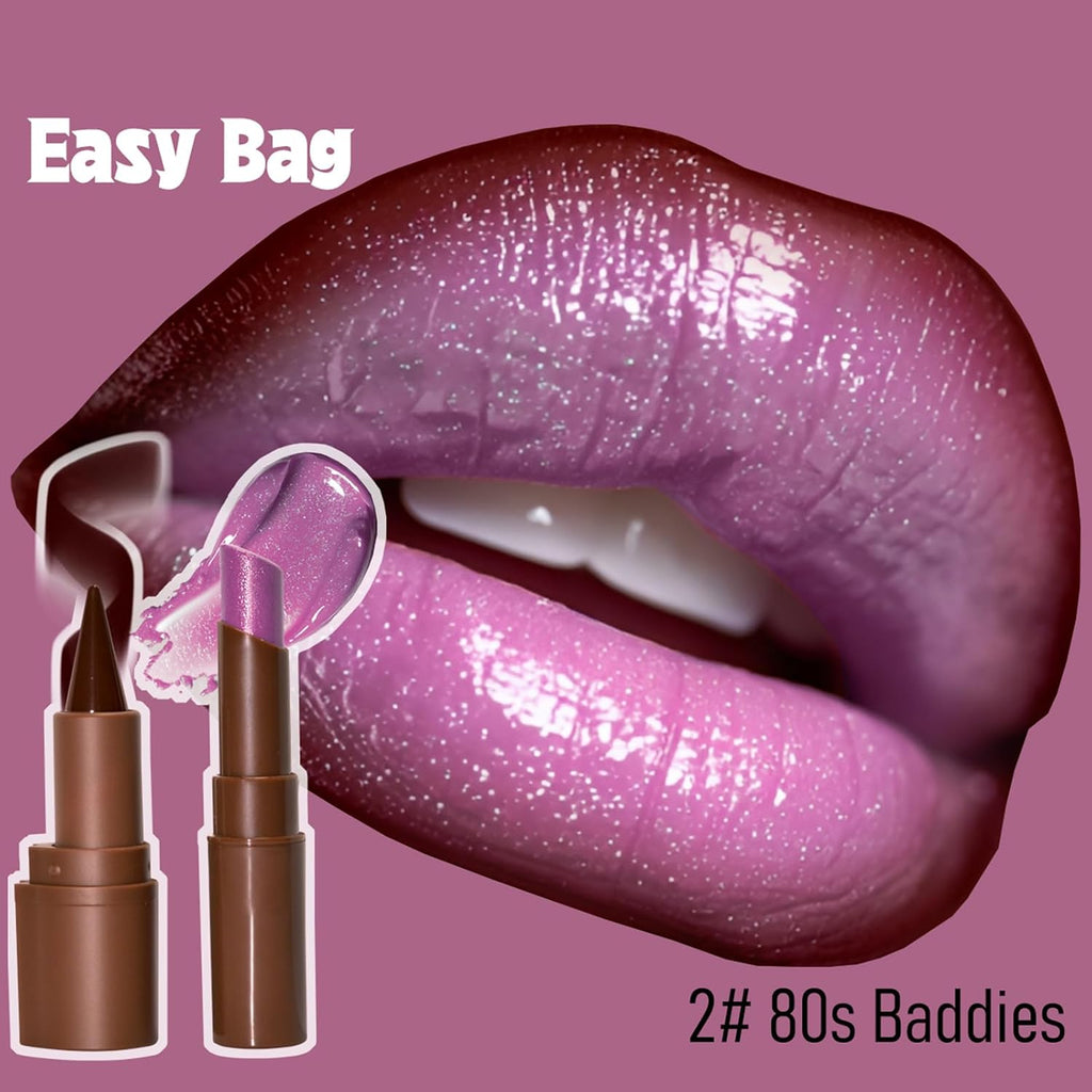 Nourishing Lip Gloss with Brown Lip Liner Lip Combo Sets, Solid Lip Gloss Jelly Lipstick High Shine, Nude Lip Kit