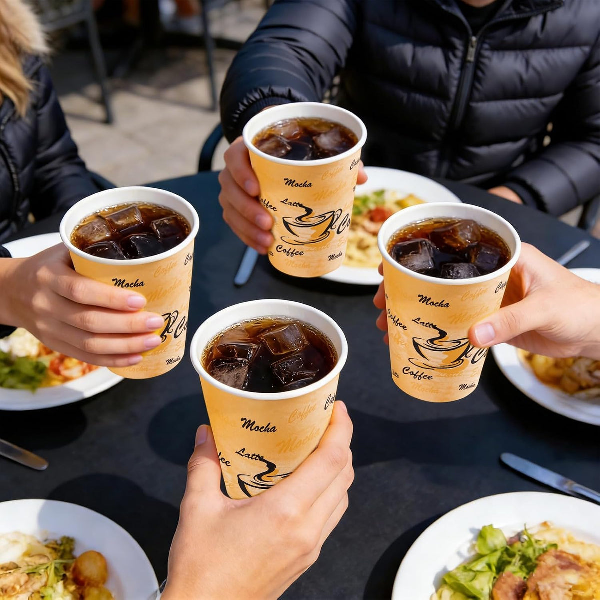 180 Pack 12 oz Coffee Cups, Disposable Paper Cups No Lids