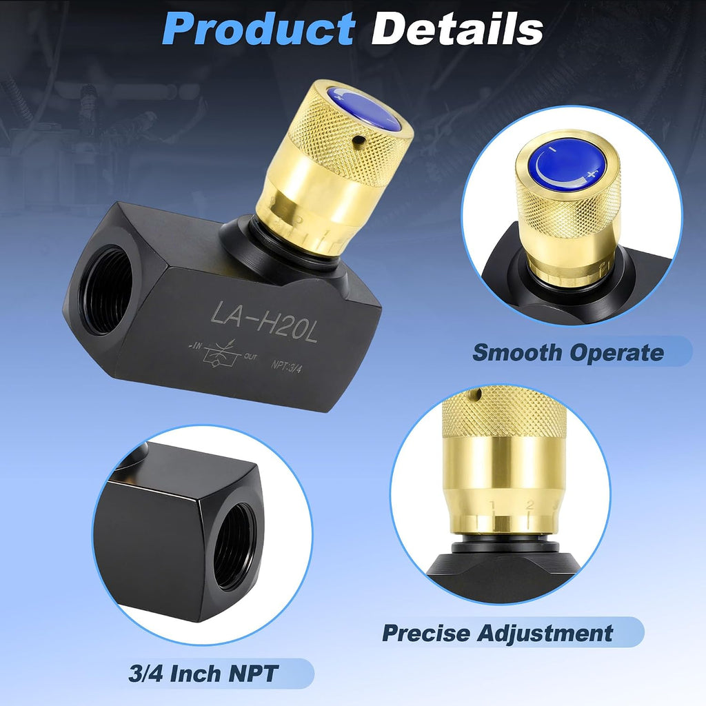 3/4" NPT Ports Hydraulic Flow Control Needle Valve Carbon Steel