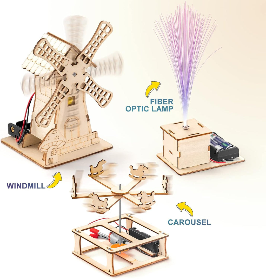 5 Individual STEM Science Kits for Kids, Wood Arts and Craft Kits, STEM Toys for Boys Girls Age 8-12 8 10 12 13 14