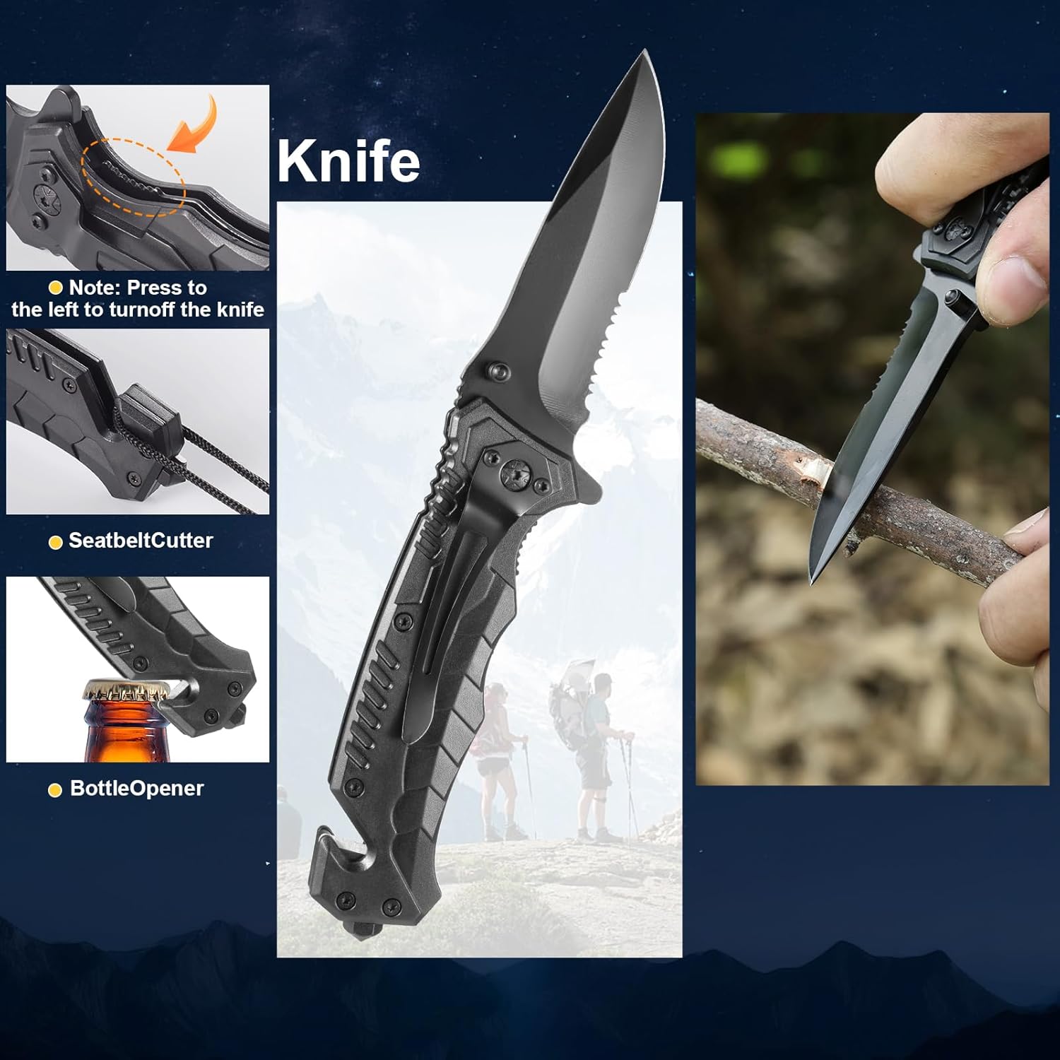 Survival Kit and Emergency Gear - 66 in 1 Outdoor Equipment with First Aid Fire,Starter, Knife, Compass for Camping