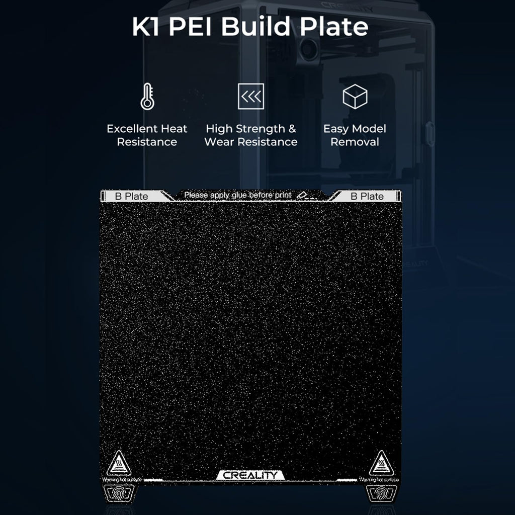 Official K1 Max Build Plate Textured Surface 315x310mm PEI Sheet Flexible Removable Spring Bed Plate for K1 Max