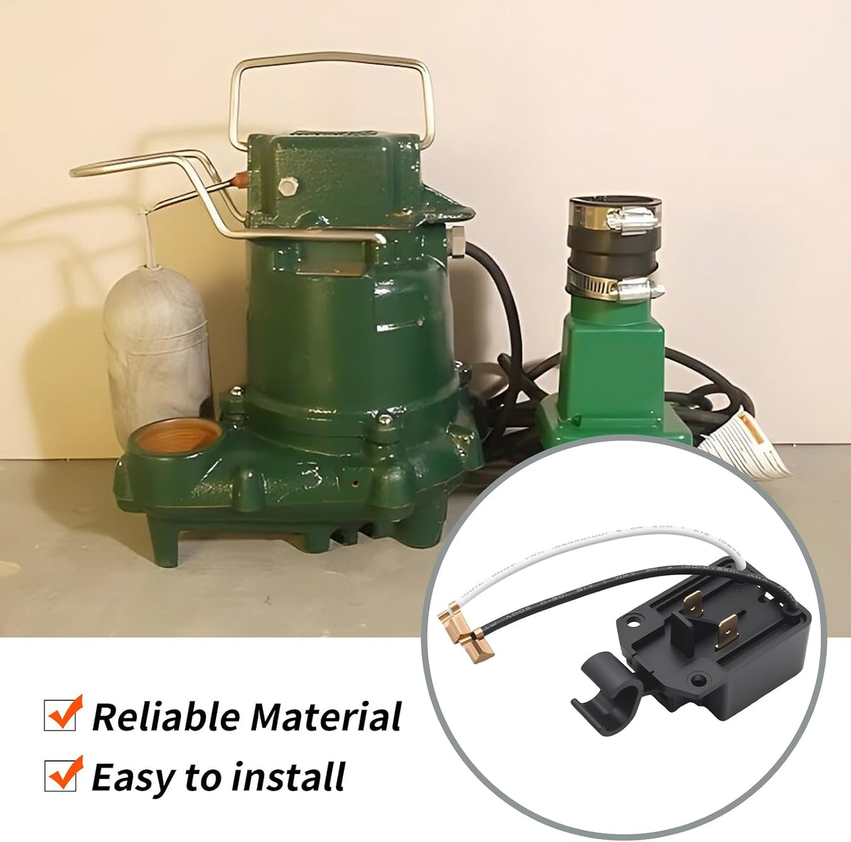 004892 Effluent Pump Switch with Gasket, Replacement for Zoeller 53 55 57 59 97 98 264 1053 1057 1059 and 1264