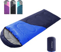 Lightweight Compact Sleeping Bag for Adults & Kids Camping Backpacking Warm | 3lb, packs 8"x14". Left-zip pairs with