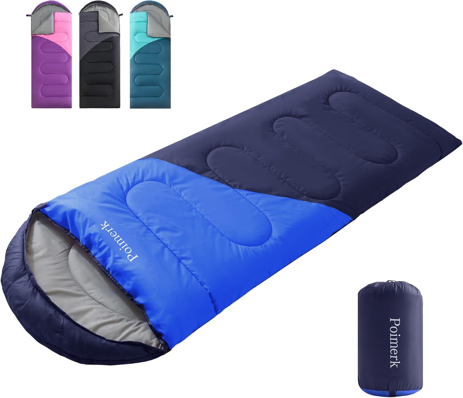 Lightweight Compact Sleeping Bag for Adults & Kids Camping Backpacking Warm | 3lb, packs 8"x14". Left-zip pairs with