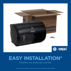 Compact 2-Roll Side-by-Side Coreless High-Capacity Toilet Paper Dispenser by GP PRO (Georgia-Pacific); Black; 56784A;