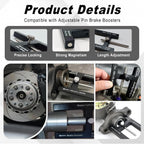 Aluminum Brake Booster Rod Adjustment Tool, Brake Master Cylinder Depth Checker Fits Most Boosters with Adjustable Pins for Accurate Pedal Travel (Black)