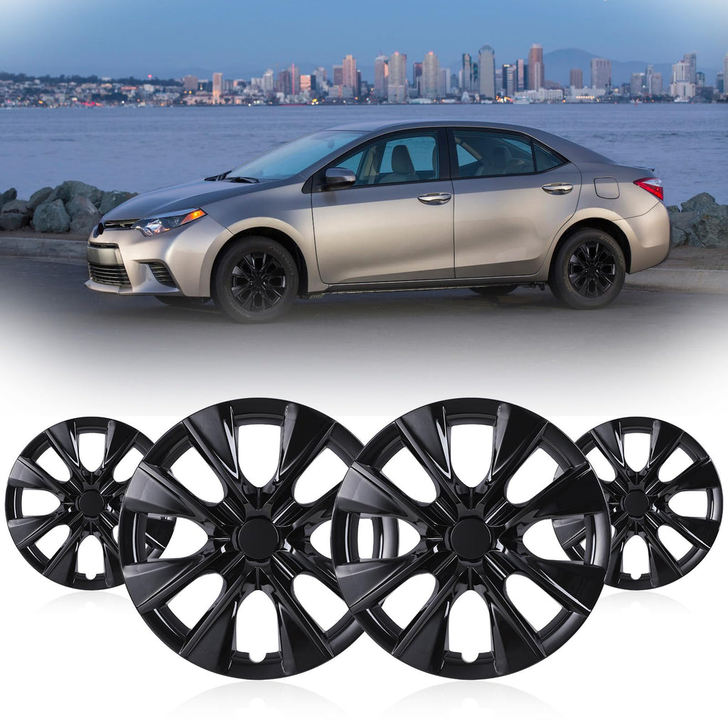 15" 4-Pack Hubcaps for Toyota Corolla 2009-2019 Steel Wheels