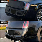 Rear Bumper Diffuser Lip Splitter Spoiler for 2012 2013 2014 Chrysler 300 300S SRT8 Valance Shark Fin (Gloss Black)