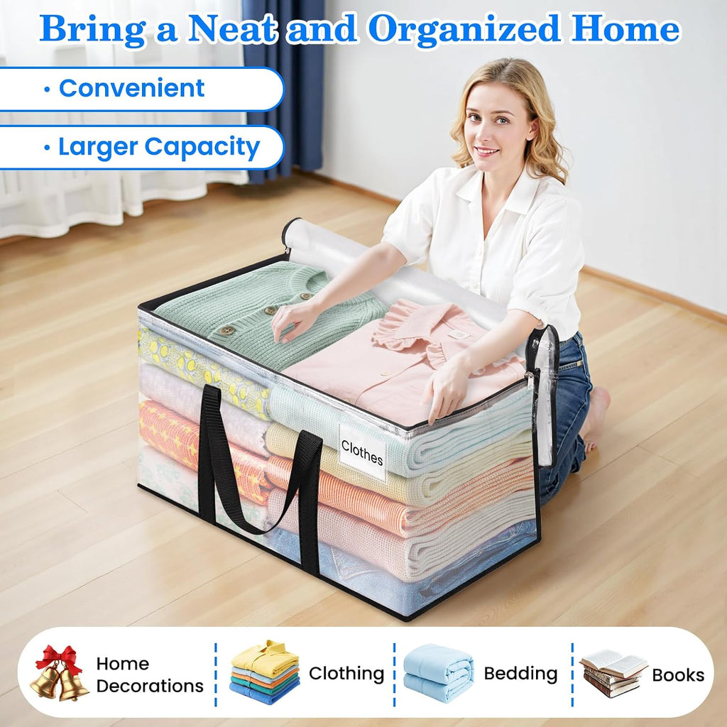 4-Pack Large Moving Bags with Backpack Straps & Strong Zippers, Heavy-Duty Storage Bags Moving Boxes for Space