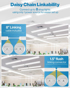 Sunco 6 Pack LED Shop Lights 4ft, Wraparound Fixtures, 40W=300W, Linkable