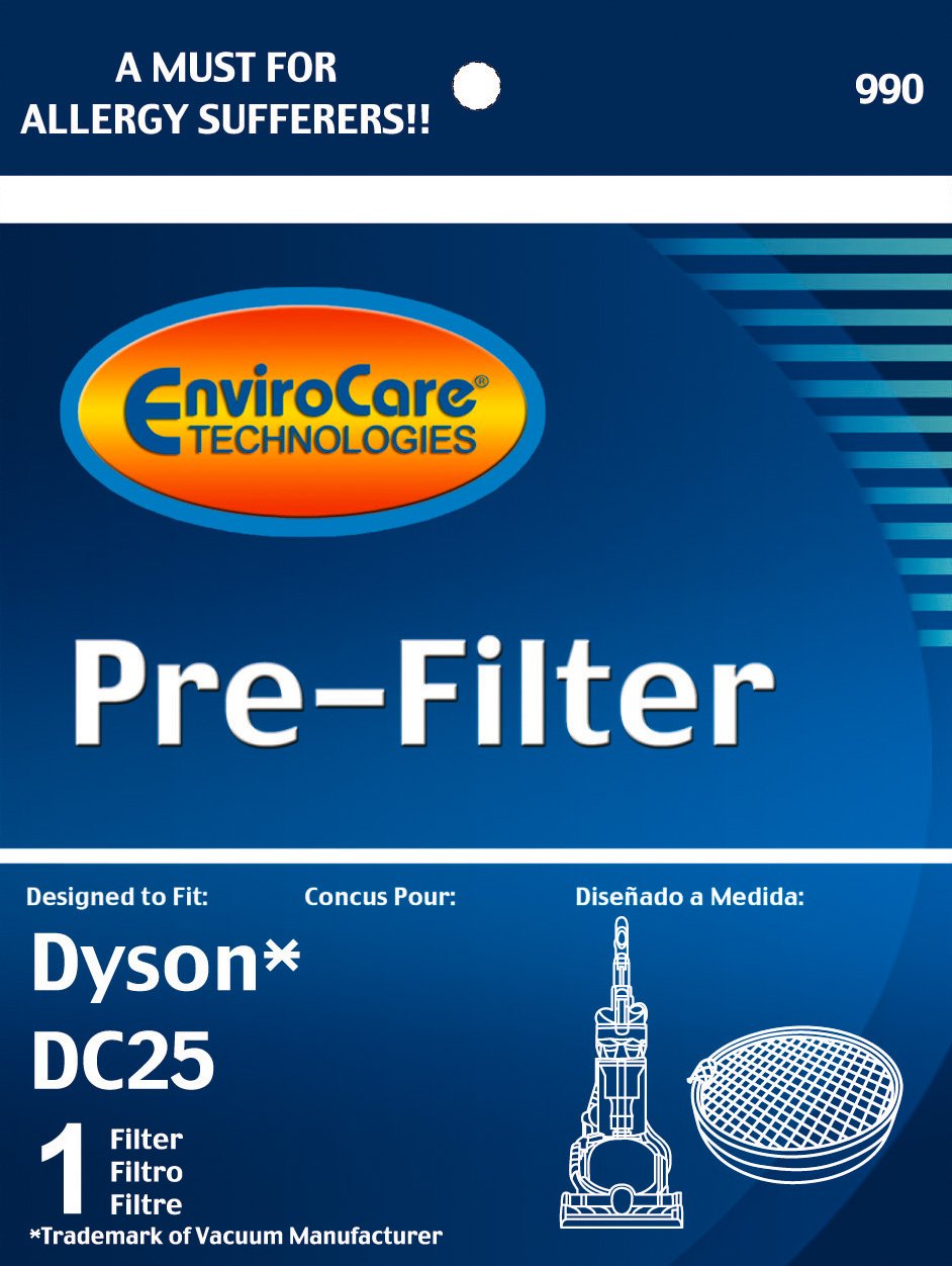 EnviroCare Replacement Pre Motor Vacuum Filter Designed to fit Dyson DC25 Uprights
