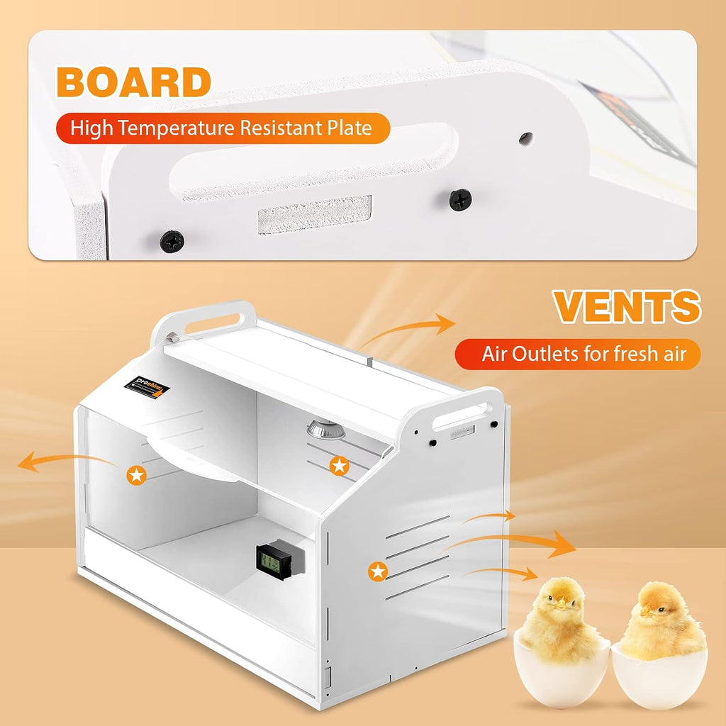 Chicken Brooder Box for Chicks with Heating Lamp Up to 10 Chicks