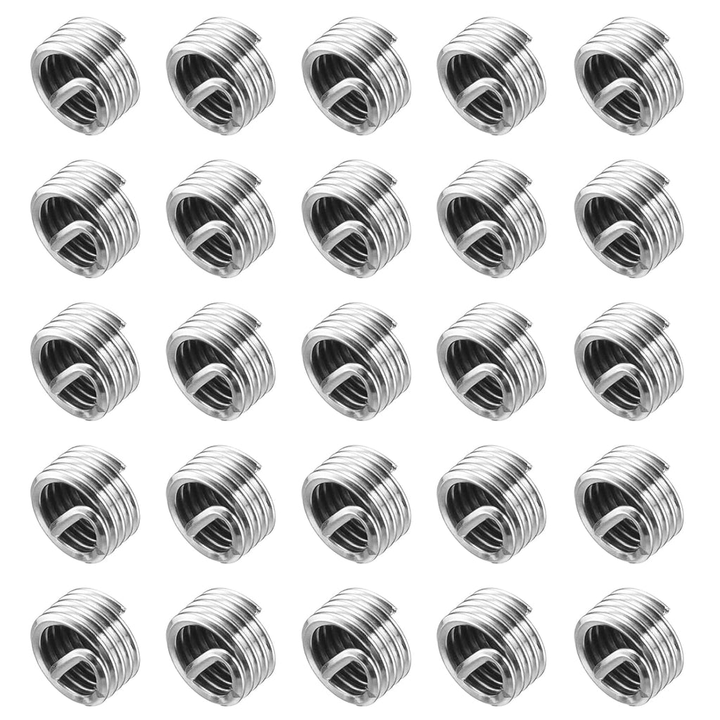 uxcell 50pcs Wire Thread Inserts 10-32 UNF 1D(3/16") 304 Stainless Steel Helical Type Coiled Thread Repair Kit Wire Screw Threaded Sleeve Sheath for Mechanical Equipment