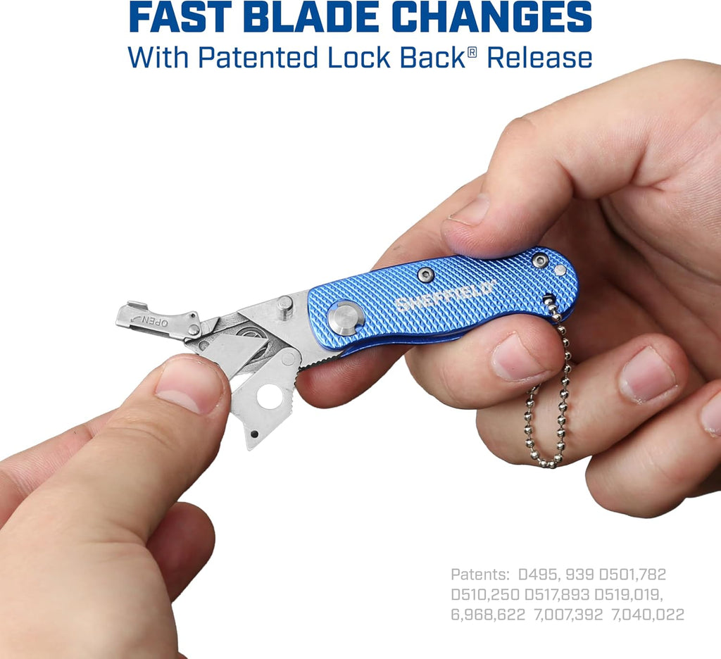 Utility Knife, Mini Box Cutter with Aluminum Handle and Keychain