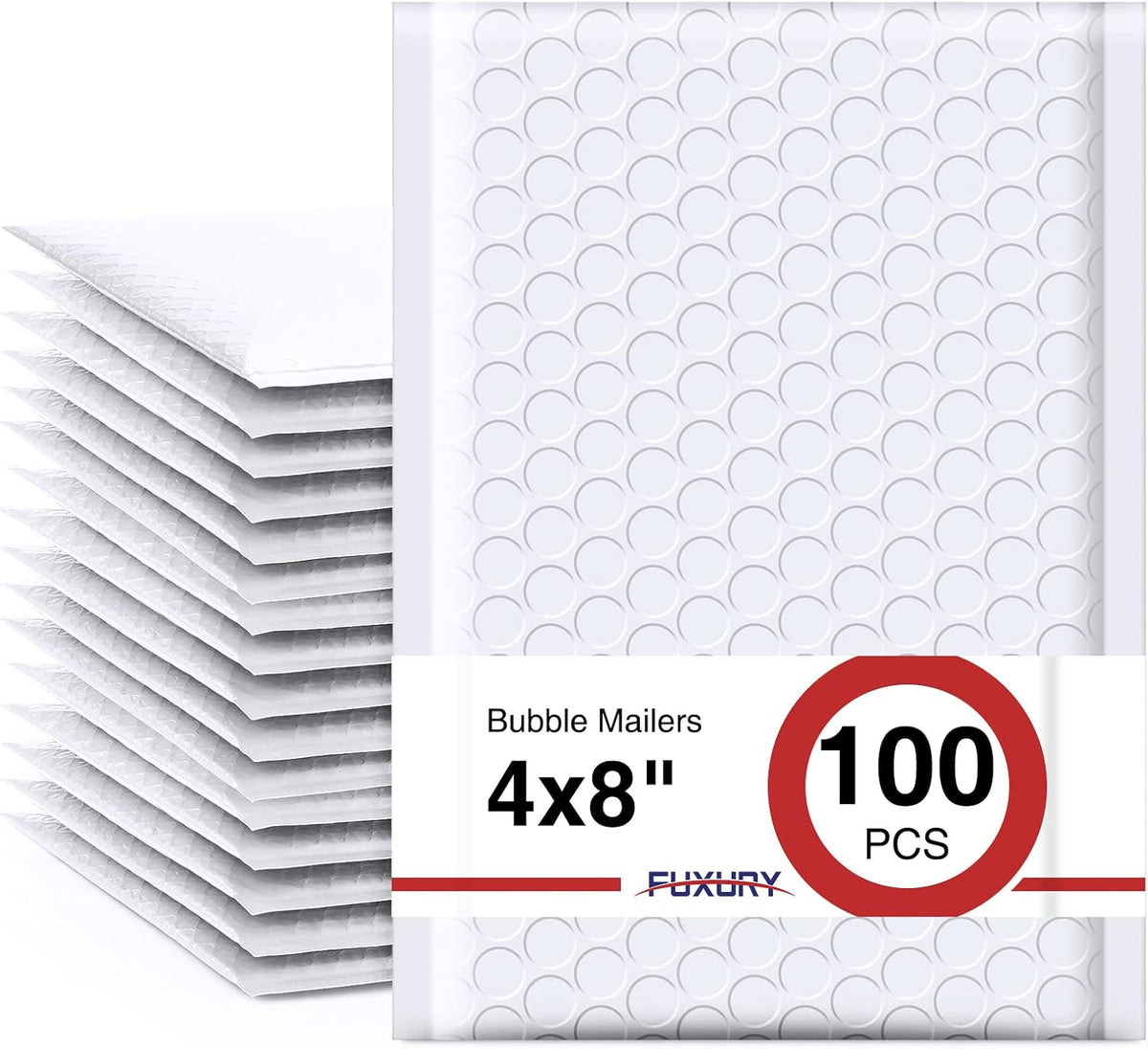 4x8 Bubble Mailers 100 Pack White Padded Envelopes Usable Size 4x7"