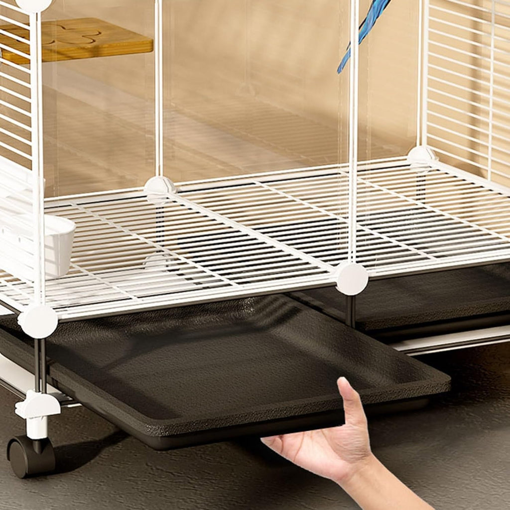 Cat Cages, Rabbit Cage Small Animal Cages Bird Cage Pet Playpen Puppy Pen with Door Indoor/Outdoor DIY Metal Pet Fence