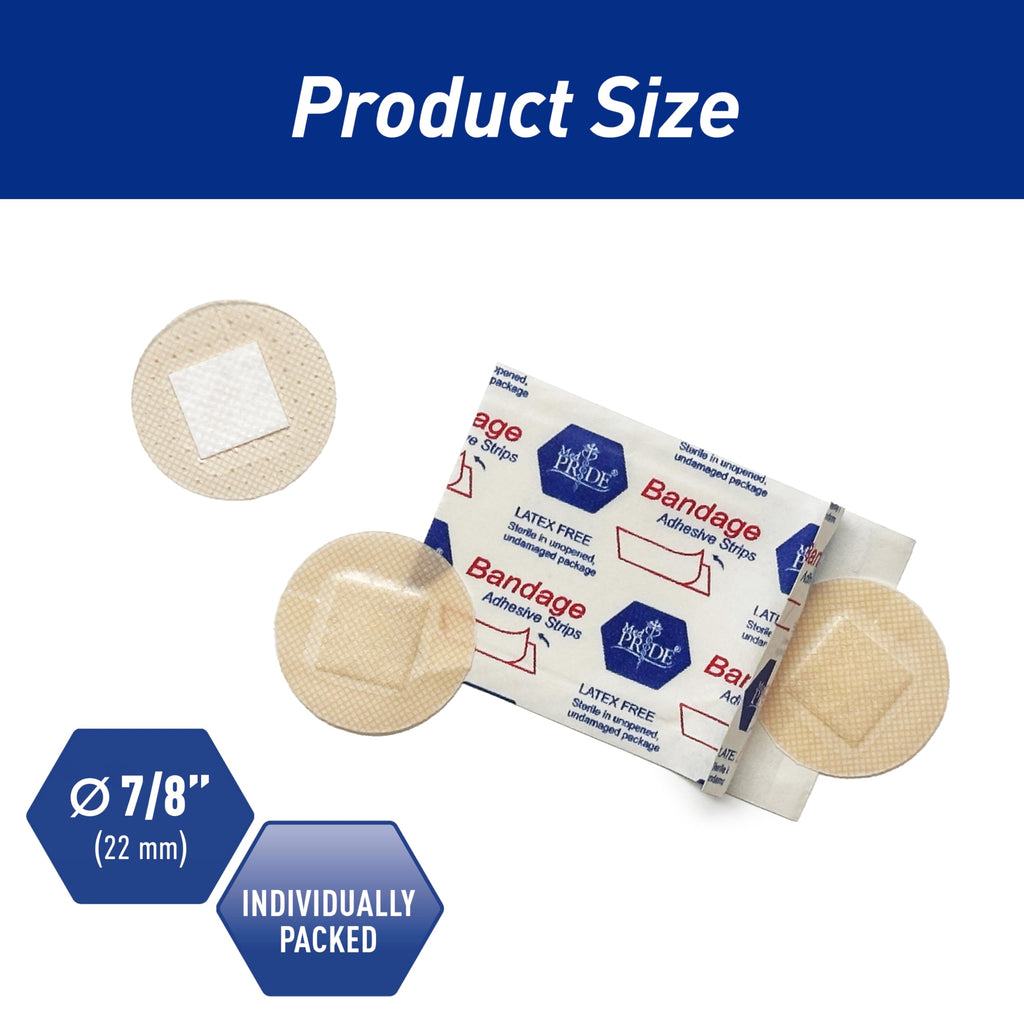 Sterile Round Clear Spot Bandages,Hypoallergenic,7/8 in,100-Count