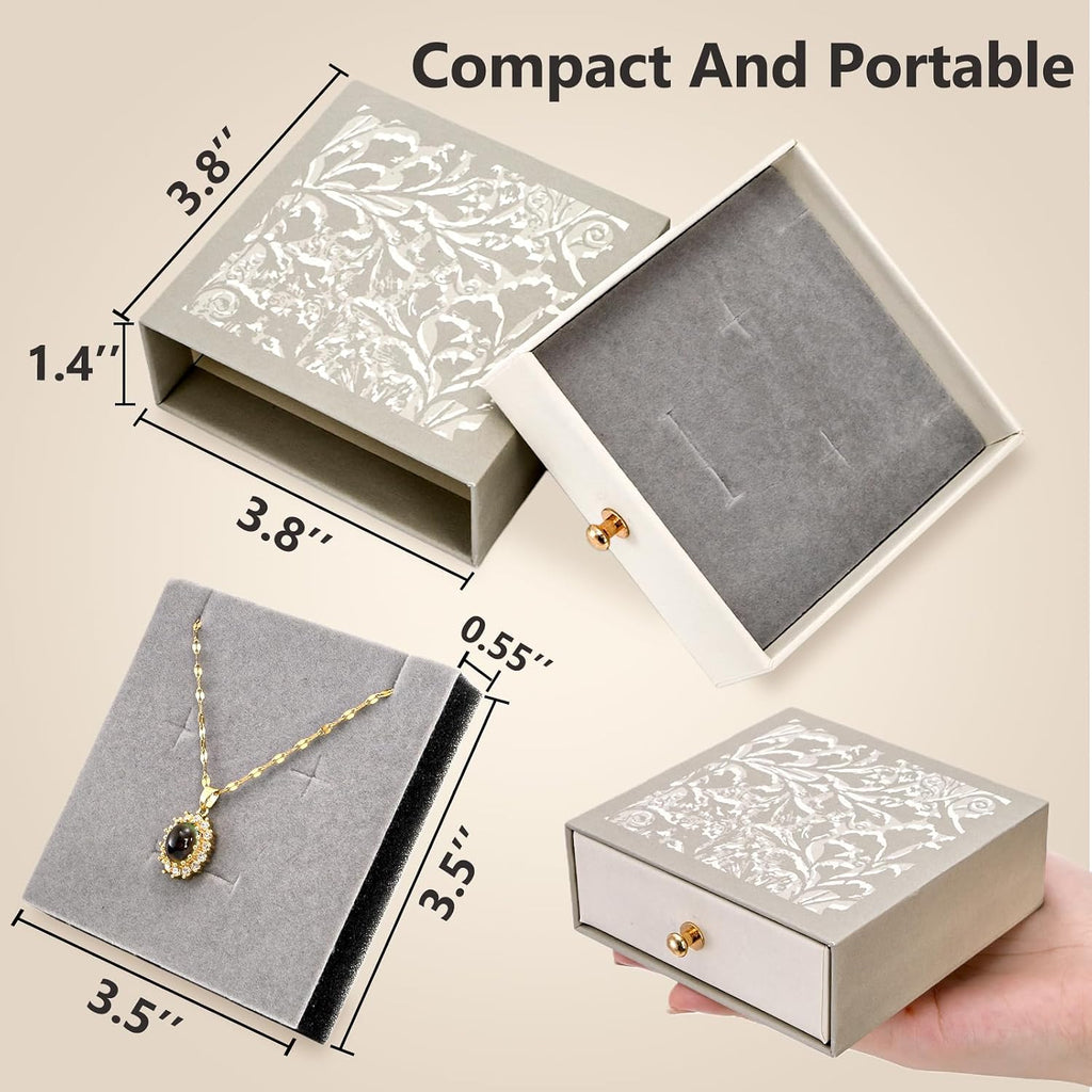 8 Pack Cardboard Jewelry Gift Boxes, 3.8x3.8x1.4 Inch, Gray