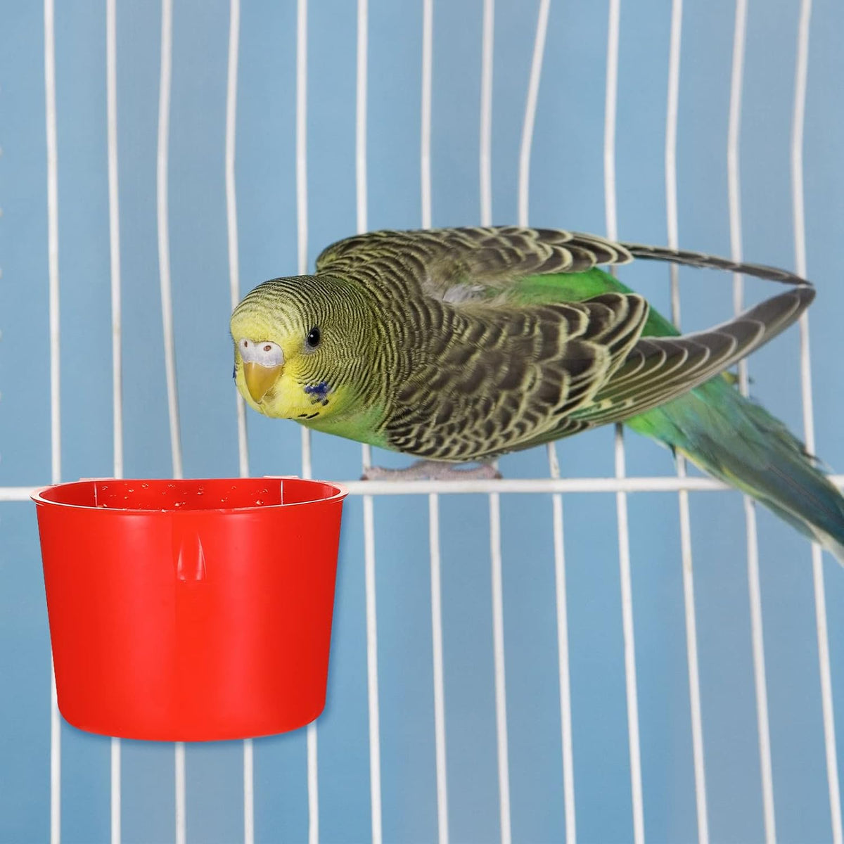 30 Pcs Seed Cups for Bird Cages, Hanging Plastic Cage Feeders