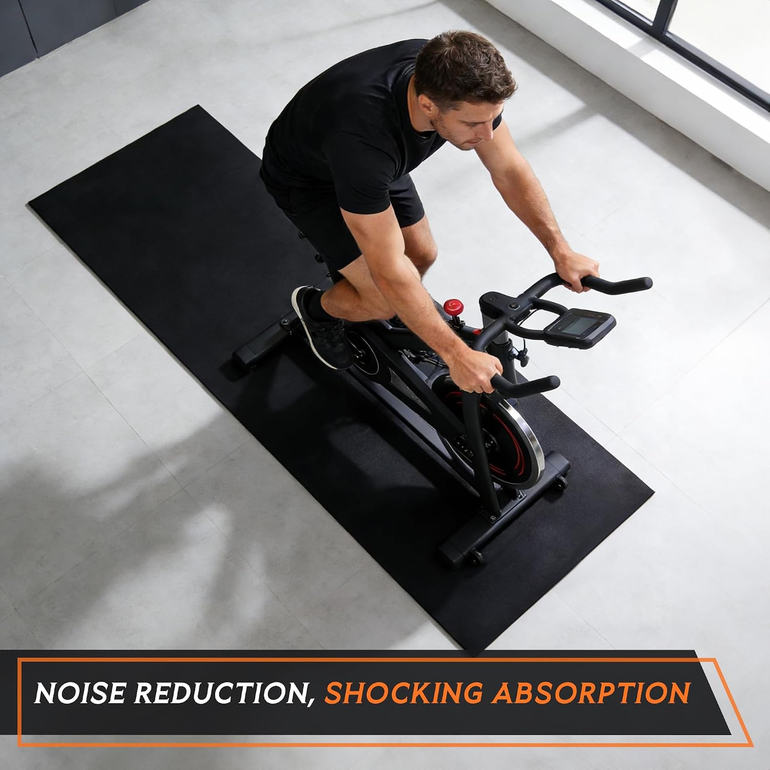 Large Exercise Equipment Mat 96"x38" - Heavy Duty Floor Protection for Treadmill, Bike & Elliptical, 6mm Thick