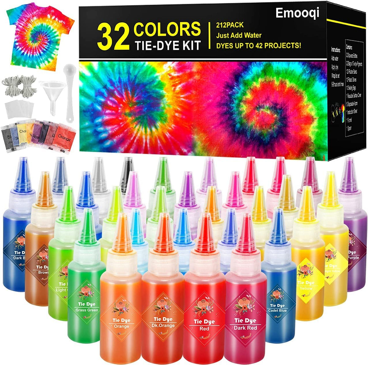 DIY Tie Dye Kits, 32 Colours All-in-1 Tie Dye Set