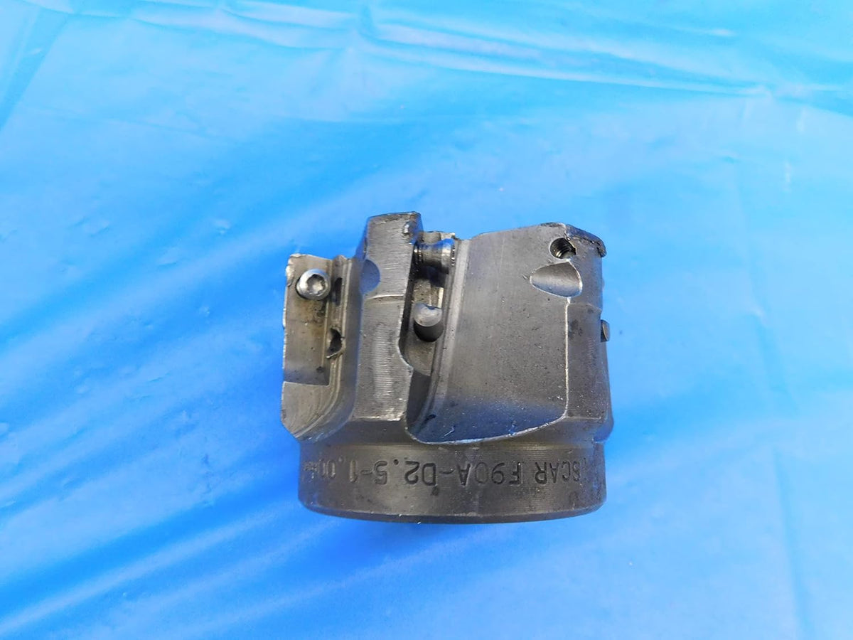 ISCAR 2 1/2" O.D. FACE Mill F90A-D2.5-1.00 1" Pilot 3/8" Key Holds 6 Inserts - MH3160CF2