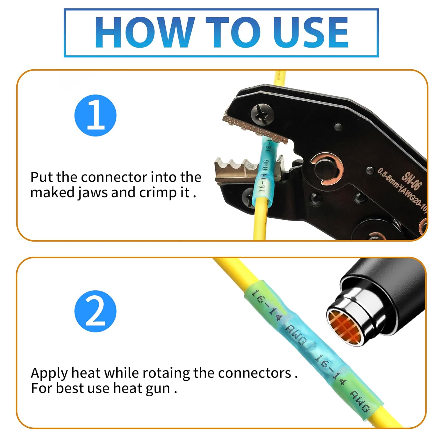 Heat Shrink Butt Connectors - Oiojuct Waterproof Wire Crimps for Marine and Automotive Wiring (80Pcs)