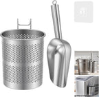 Stainless Steel Ice Scoop with Holder for Freezer, Ice Machine