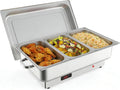 Electric Chafing Dish Buffet Set, 3 x 3 QT Food Warmers | Stainless Steel 600W Digital Display Temperature Control