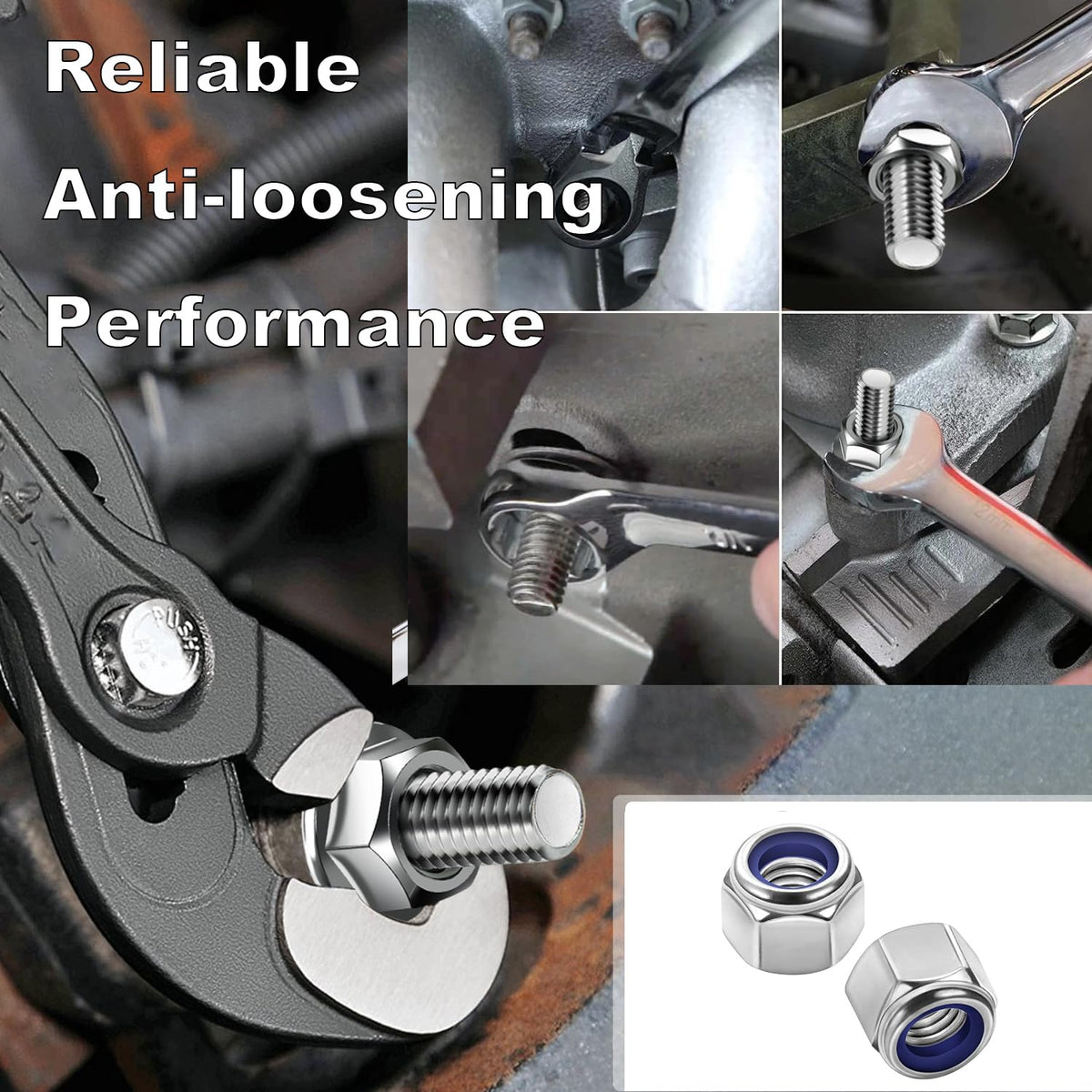 160 Pcs Metric Lock Nuts Kit, M3 M4 M5 M6 M8 M10 M12 Hardware Nuts