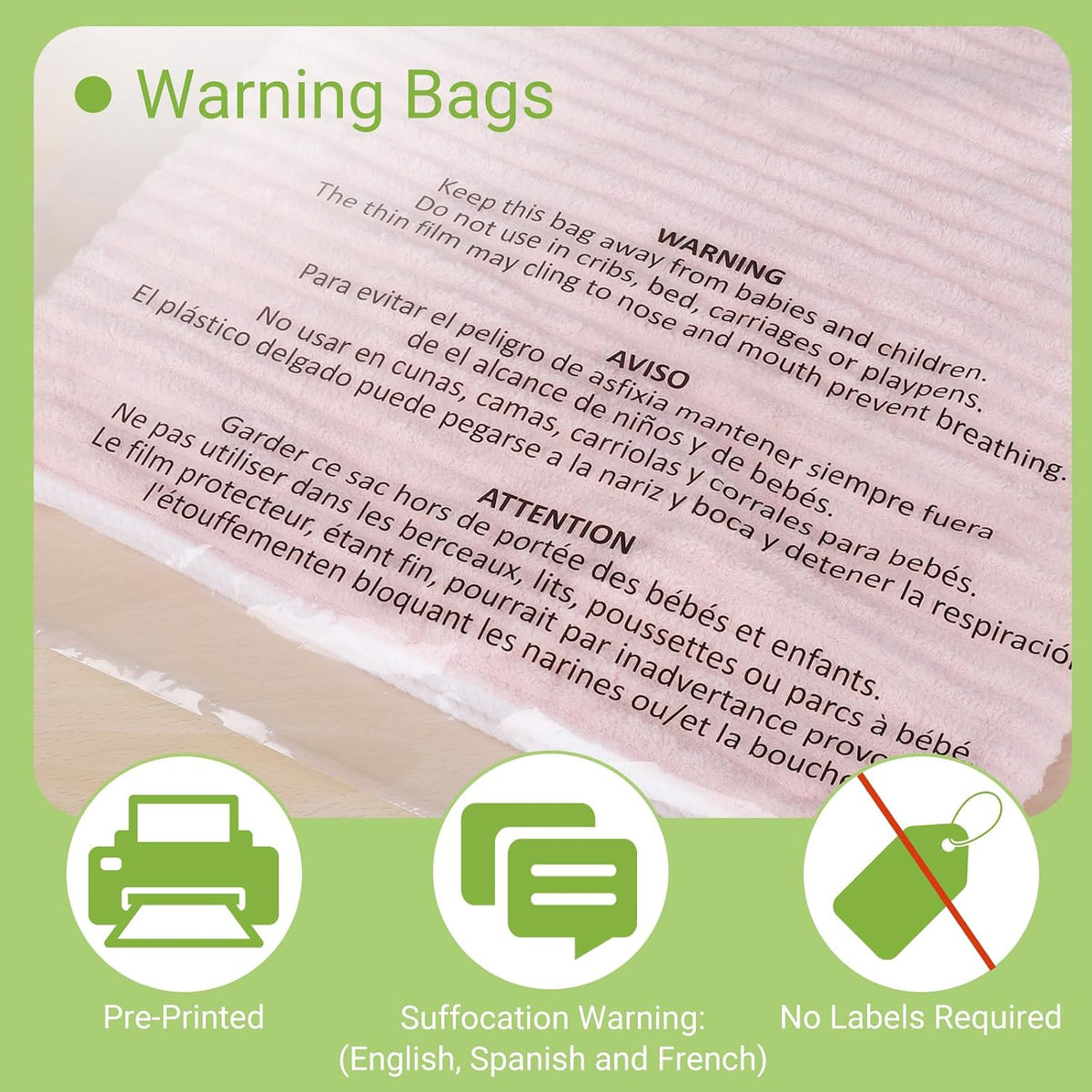 100 Count 24x30 Inch Self Seal Clear Poly Bags