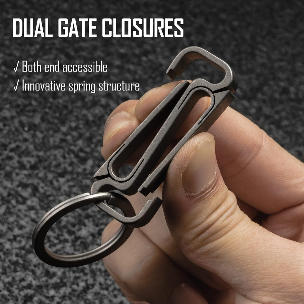 Titanium Key Holder Belt Clip, Double Side Carabiner Keychain For Men