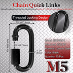 1.95IN Quick Link,Heavy Duty Locking Carabiner (12PCS,Black)