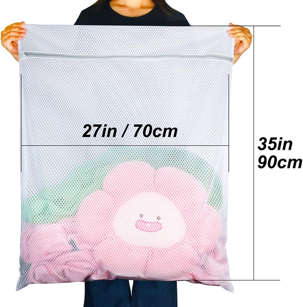 Extra Large Mesh Laundry Bag, 2 Pack XXL Oversize Honeycomb Mesh Wash Bags for Washing Machine, Coats, Stuffed Toys