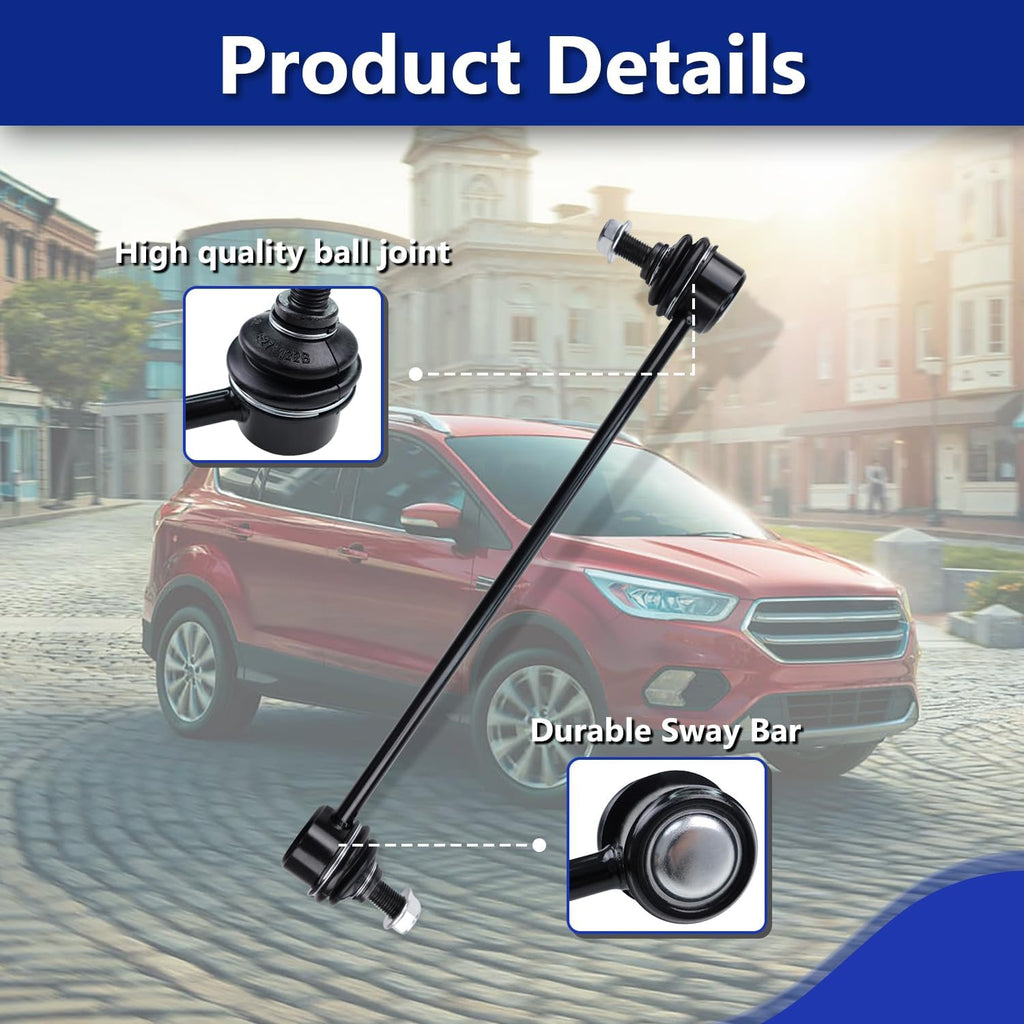 Sway Bar Links, K80880 Stabilizer Link With Ball Joint Compatible With 2013-2018 Ford Escape, 2012-2018 Ford Focus, 2015-2018 Ford Transit, 2010-2013 Mazda 3-2 Pcs